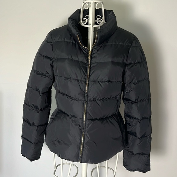 Kate Spade Peplum Puffer Jacket in Black